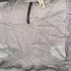 Free People: Gray Lace Detailed Sleeveless Dress in S